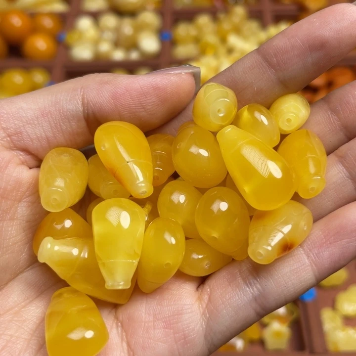 蜜蜡未镶嵌珠宝奇石天然蜜蜡满蜡三通多样性随机发微微瑕