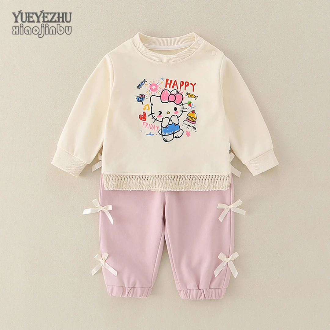 女宝宝韩版衣服秋季套装婴儿长袖卡通可爱卫衣裤子儿童春秋两件套