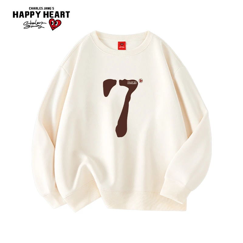 查尔斯桃心圆领ins套头卫衣加绒男女同款宽松百搭休闲时尚大7卫衣