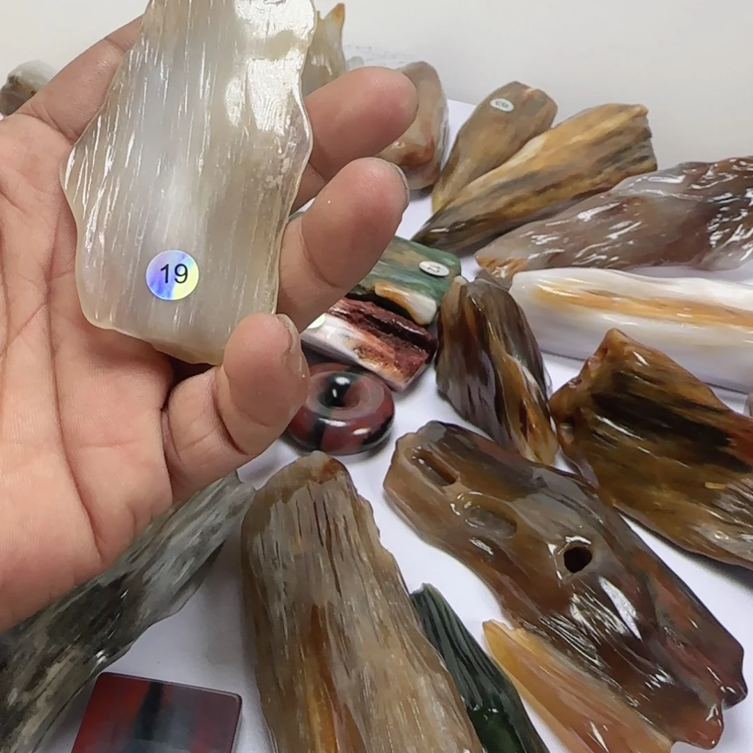 硅化玉未镶嵌手把