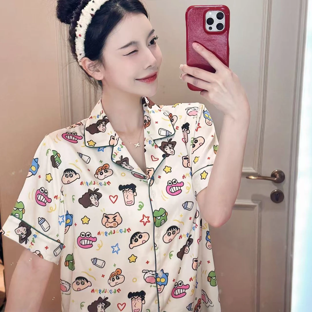 SIEOYJIEA/私迹大榕家四喜情侣【蜡笔小新短袖】时尚家居服套装睡衣