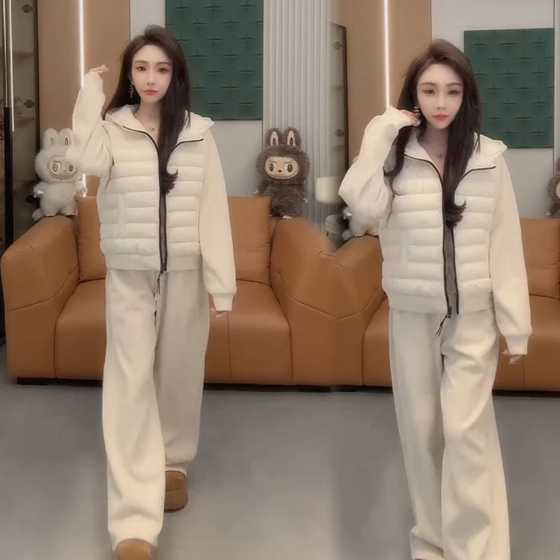 2025秋冬新款时尚显瘦气质网红高档套装女高级百搭宽松大码两件套