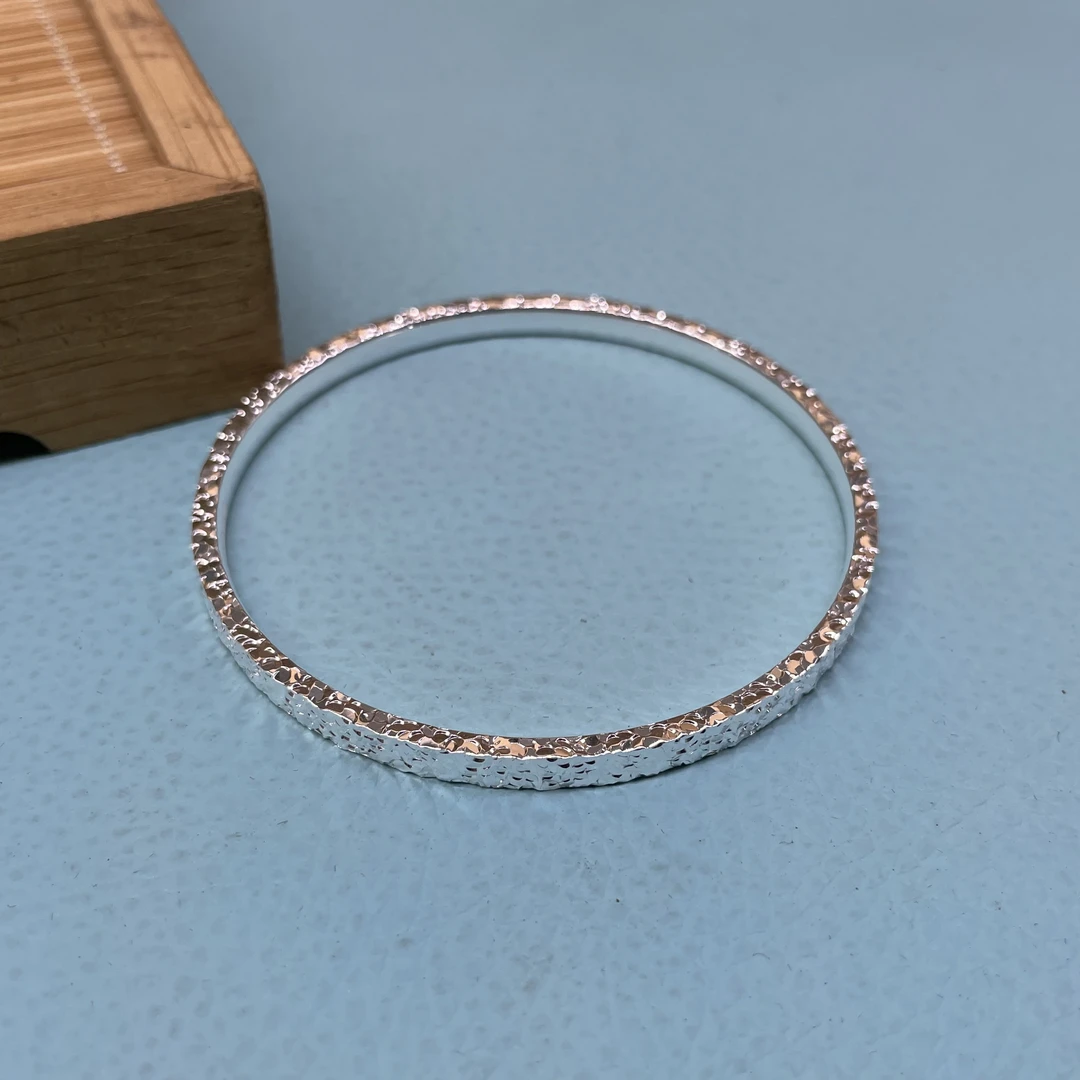 足银手镯 【石三妹专属】 碎冰冰足银简约手镯