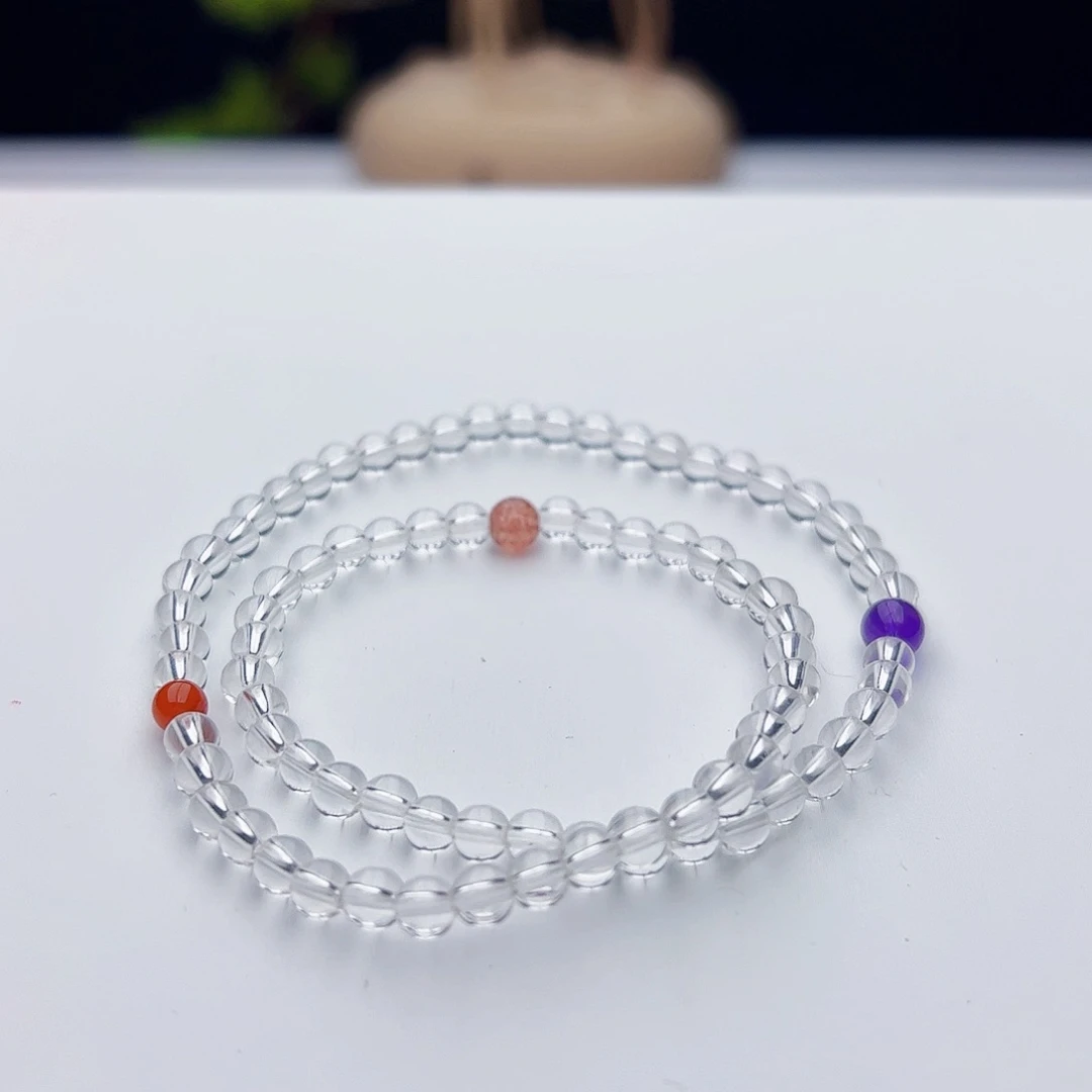 水晶手链未镶嵌白水晶4.5mm双A