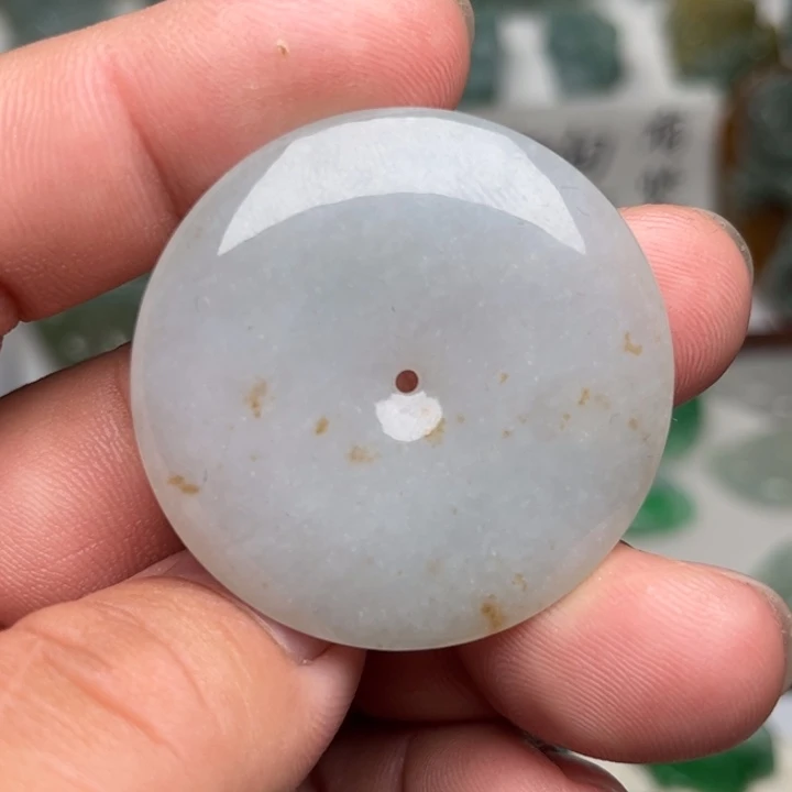 颈饰未镶嵌翡翠撒金平安扣