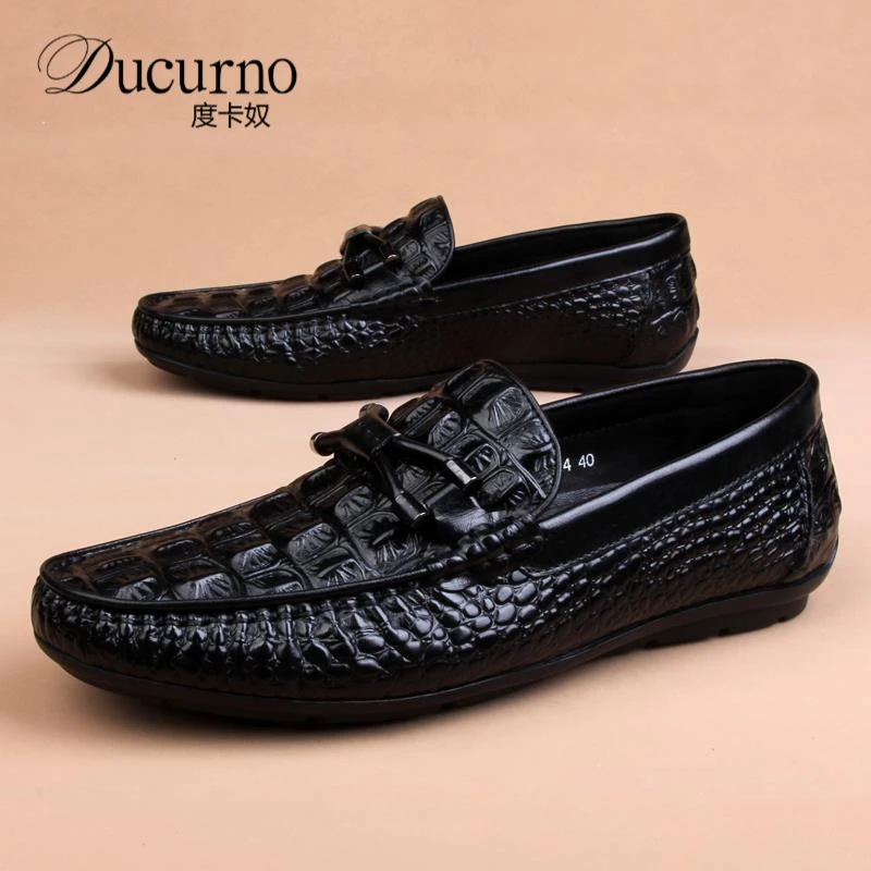鳄鱼纹男士豆豆透气软底男士开车国潮豆豆网红国潮轻奢老钱风男鞋