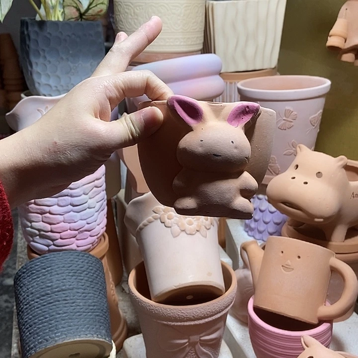 11×8 半手作小兔子 粗陶