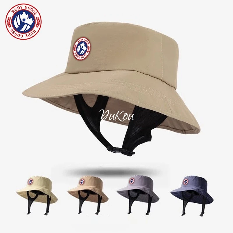 新款百搭加拿大加鹅渔夫帽子女防晒遮阳帽防紫外线大檐太阳帽男