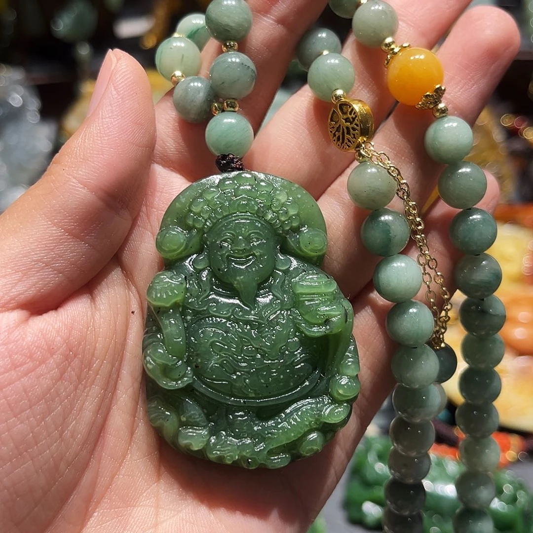 岫玉未镶嵌毛衣链