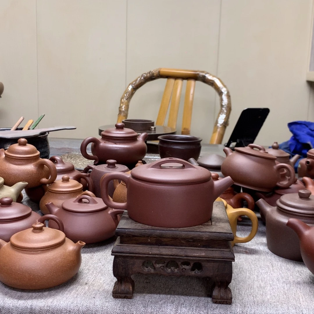 茶壶紫泥平底汉瓦180 C半手工制作