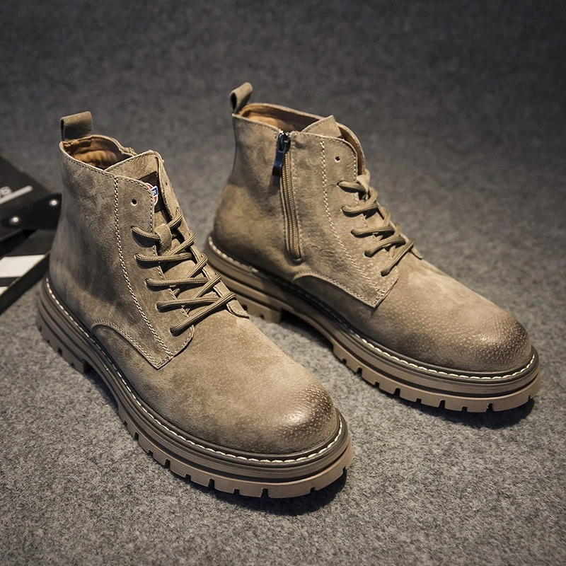 官方正品~马丁靴男短靴秋季透气户外男靴真皮厚底高筒工装靴英伦
