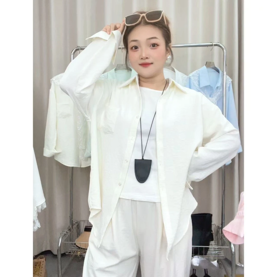 新款夏季宽松休闲洋气百搭减龄衬衣+披肩两件套上衣