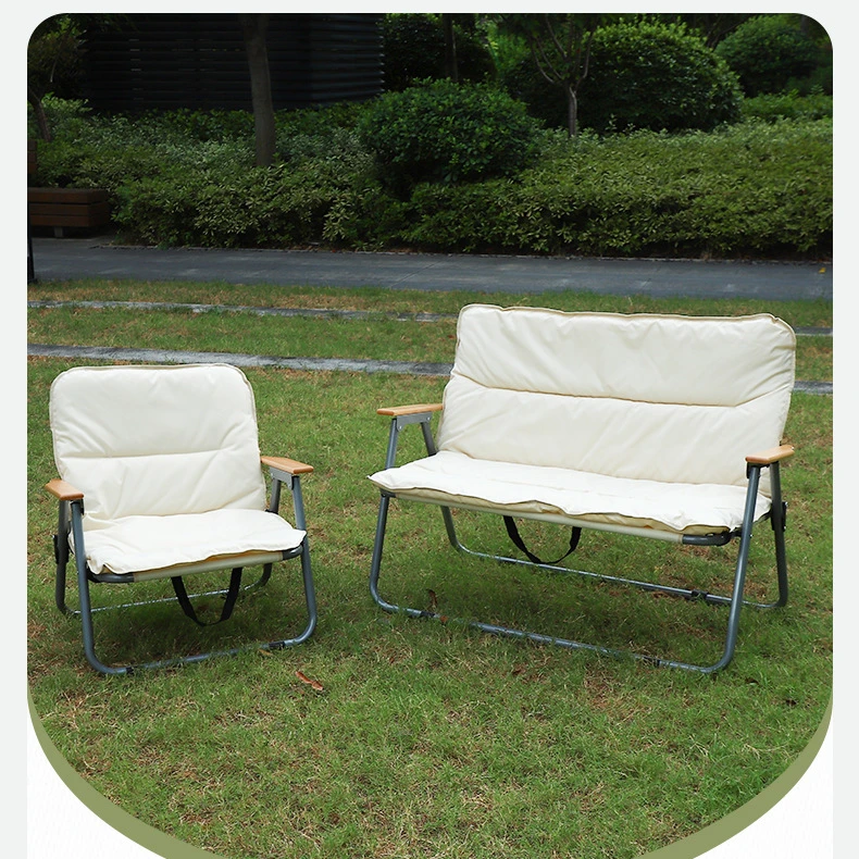 户外露营折叠椅便携加宽沙滩躺椅双人多功能休闲靠背钓鱼椅子坐垫