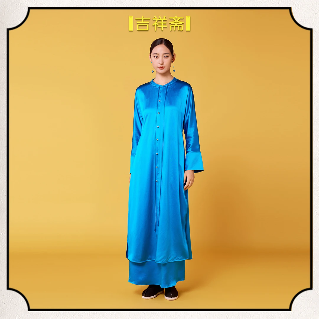 吉祥斋雀子灵长上衣国风桑蚕丝中式长上衣251202087