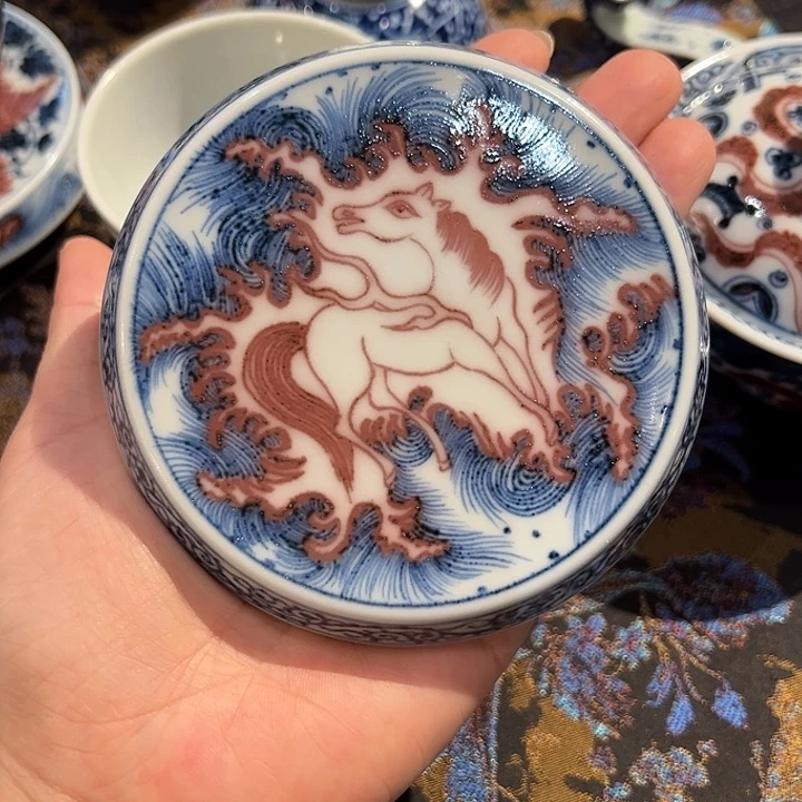 元青拙手仿元青花釉里红