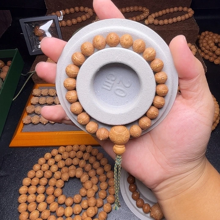 凤眼菩提手串11mm实心粉红皮