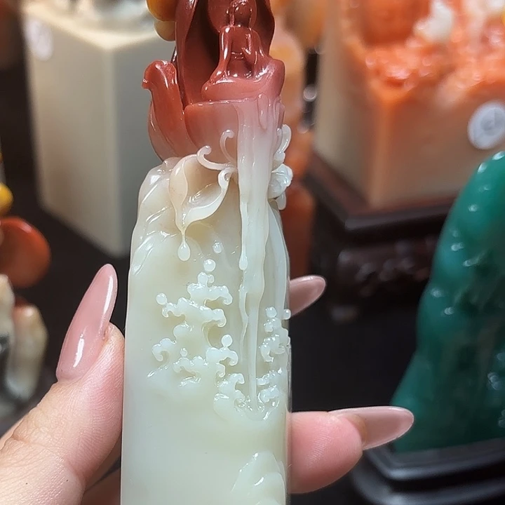 韩***汐昌化石印石寿山石印章5