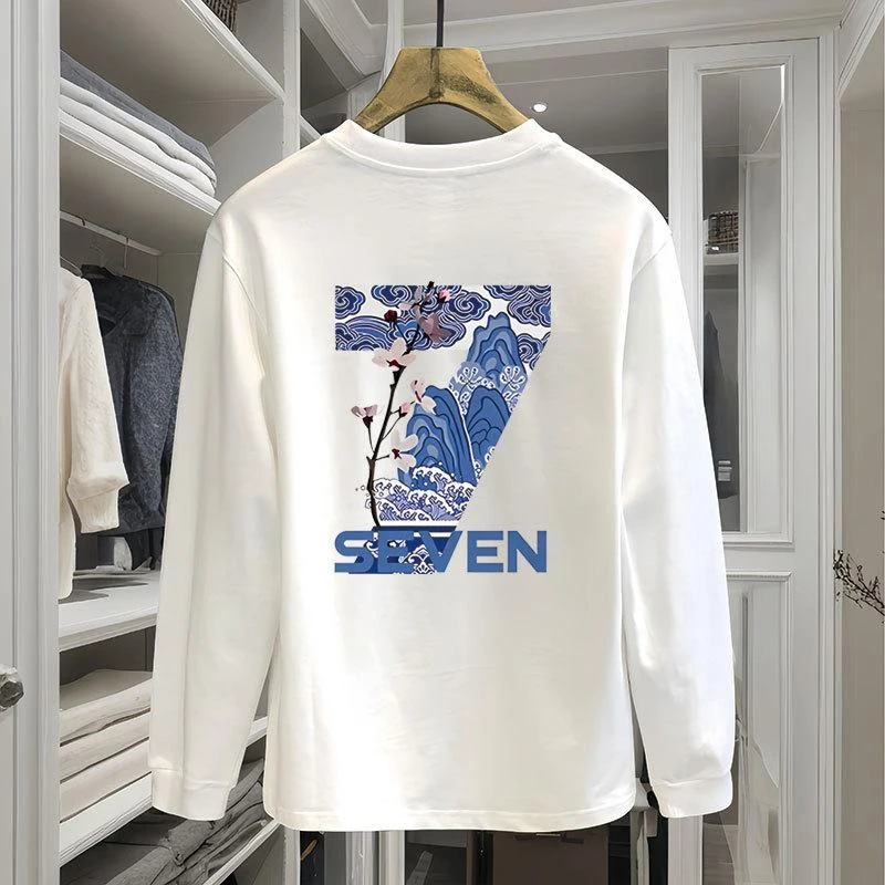 特大码300斤秋季新款大码美系时尚男士宽松卫衣长袖百搭印花ins