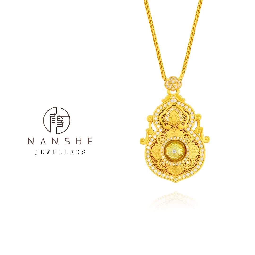 NANSHE/南奢 【人生四美】镀K金新中式葫芦项链FF L925