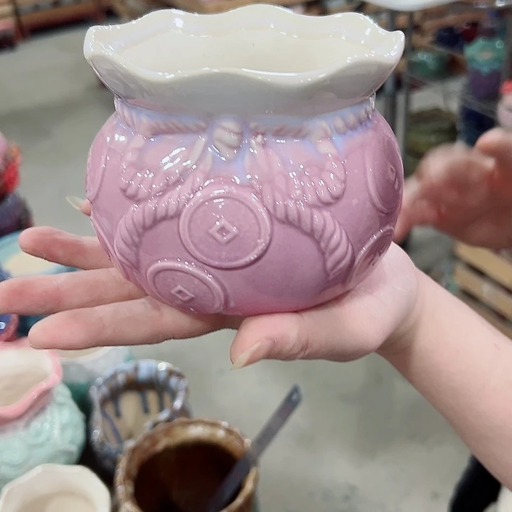 有孔.凑满10元发货多肉陶瓷花盆！