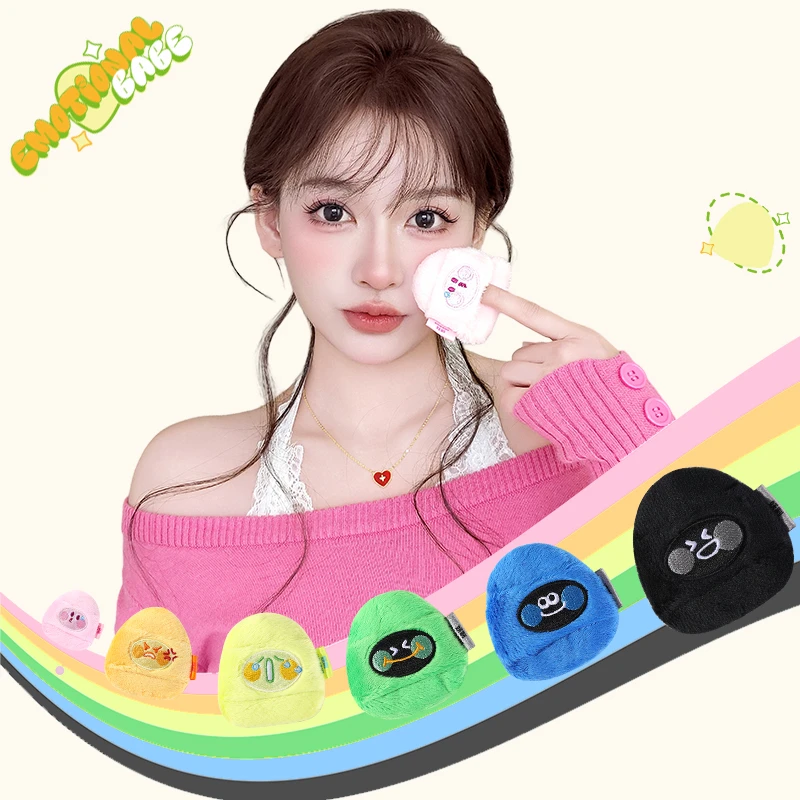 【加长丝绒】妖制散粉扑刺绣植绒粉扑两用粉扑蜜粉定妆绒毛散粉扑gh