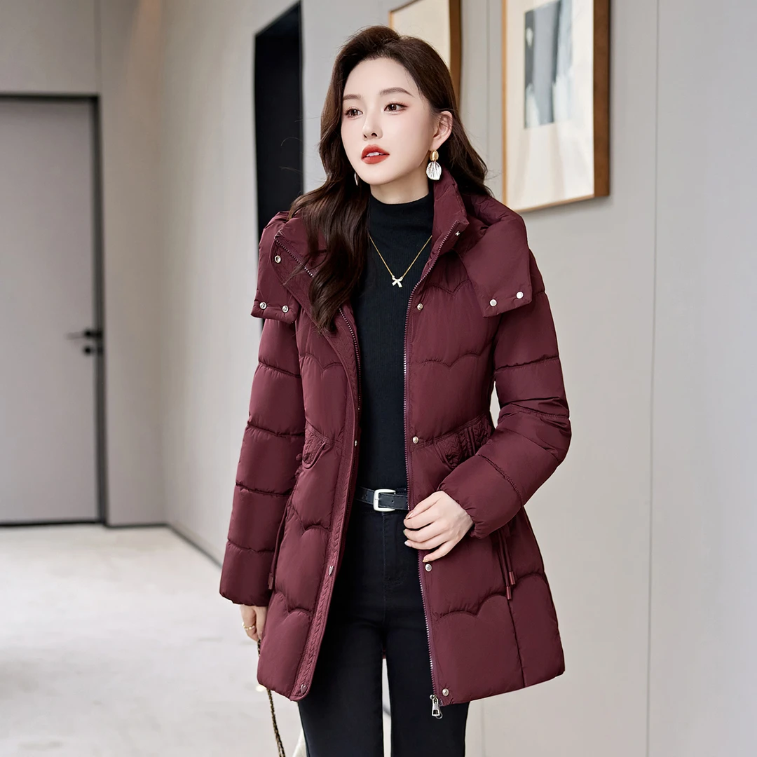 可拆卸帽棉衣冬季2025新款加厚棉服女时尚显瘦保暖中长款外套洋气