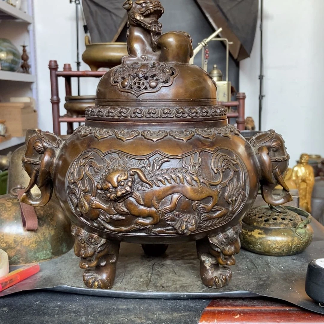 曹***哥铜器工艺品摆件香炉摆件