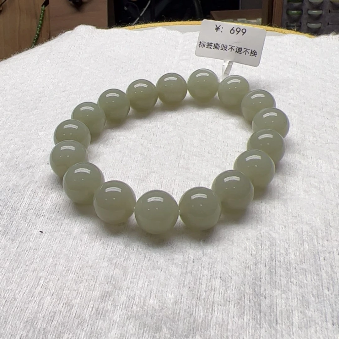 手链未镶嵌和田玉卡12圆珠