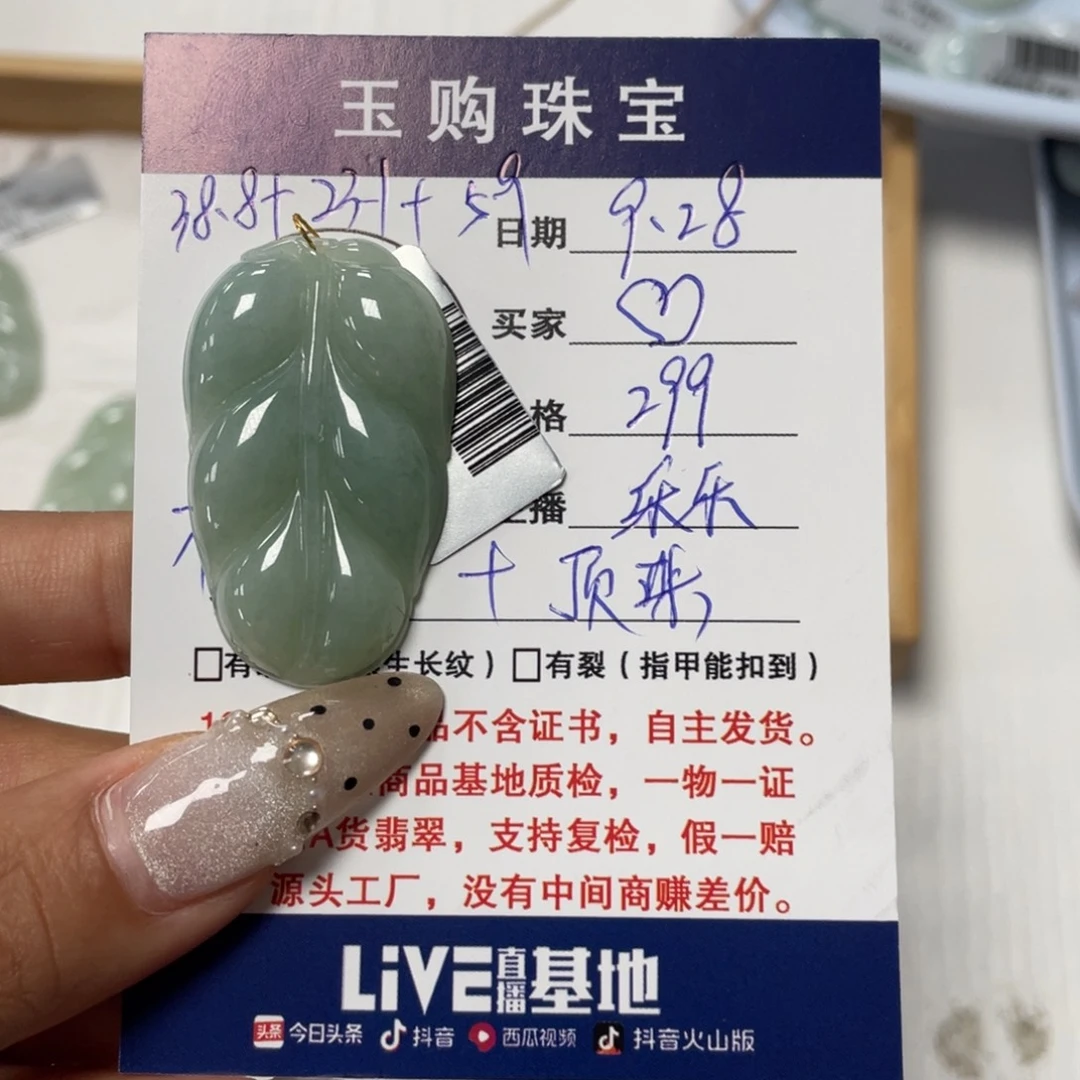 ****翡翠未镶嵌颈饰树叶
