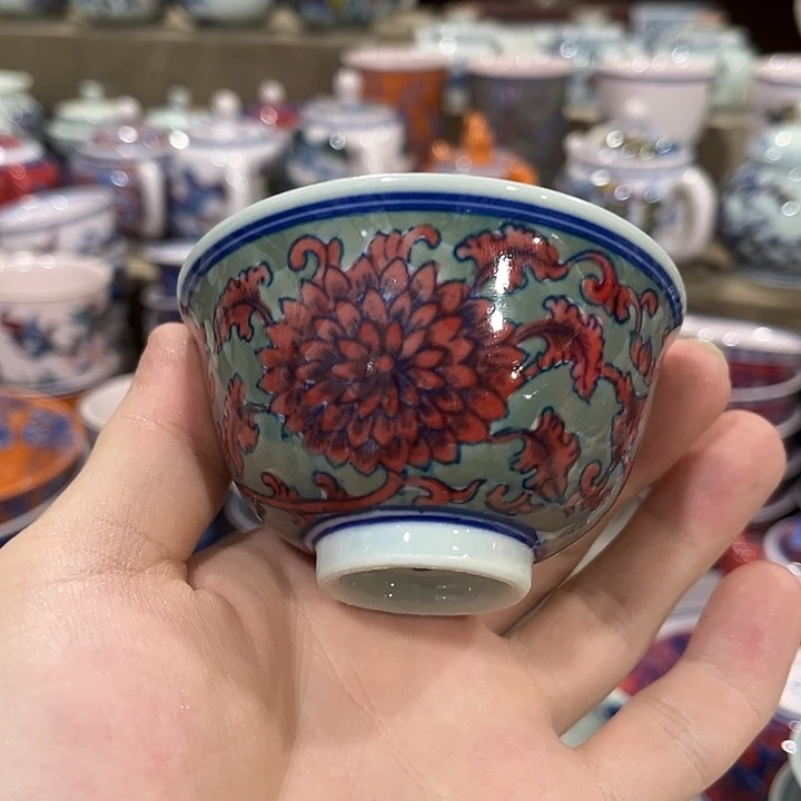 摆件/////////景德镇陶瓷杯子。绿。