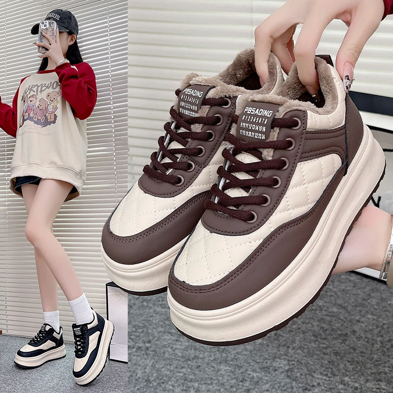 女鞋小白鞋百搭厚底加绒鞋子运动鞋休闲鞋网红时尚学生ins韩版