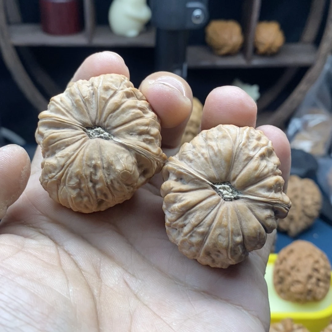 文玩核桃把件40练手南瓜墩