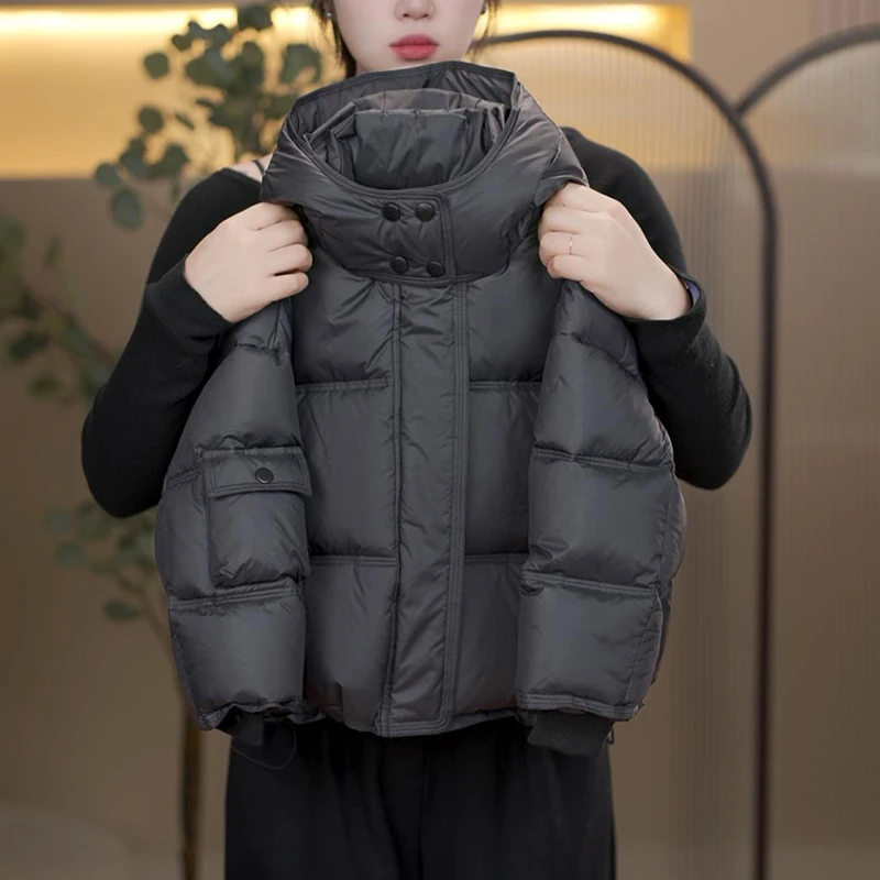 童装白鸭绒羽绒服2024新款冬季女孩儿童面包服男童加厚棉衣外套