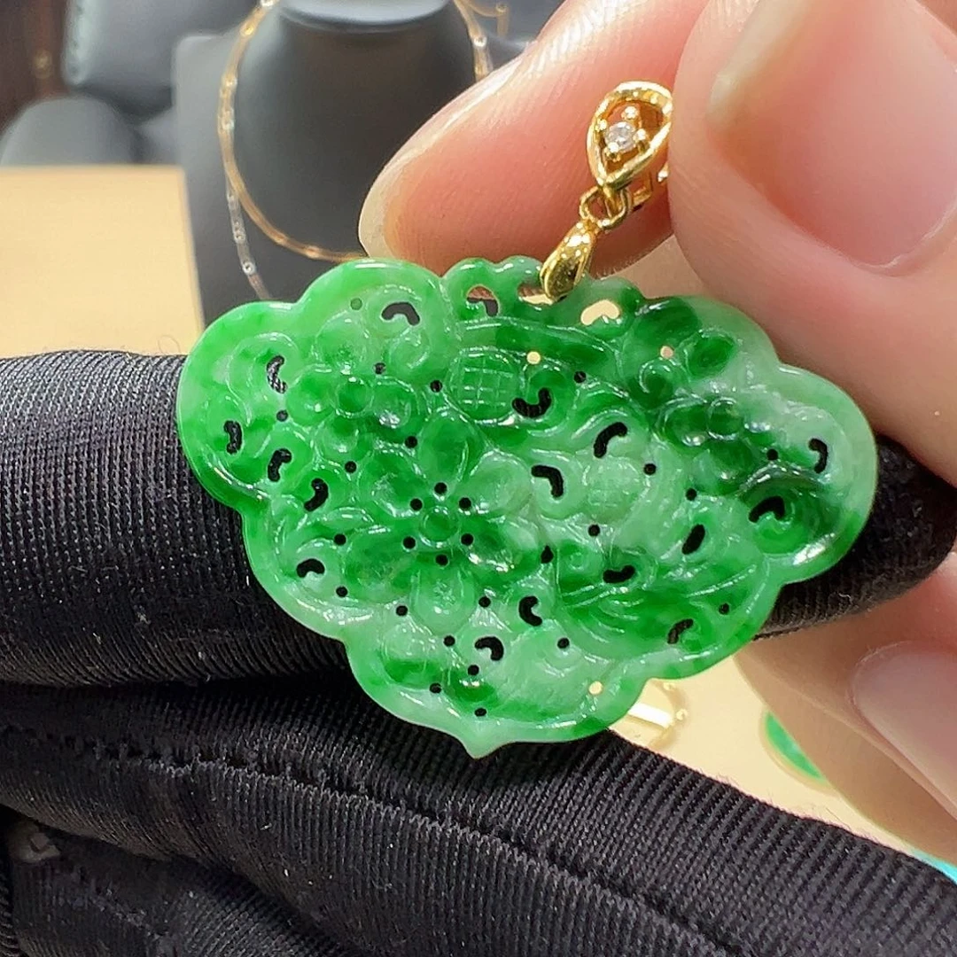 翡翠银S925镶嵌颈饰吊坠