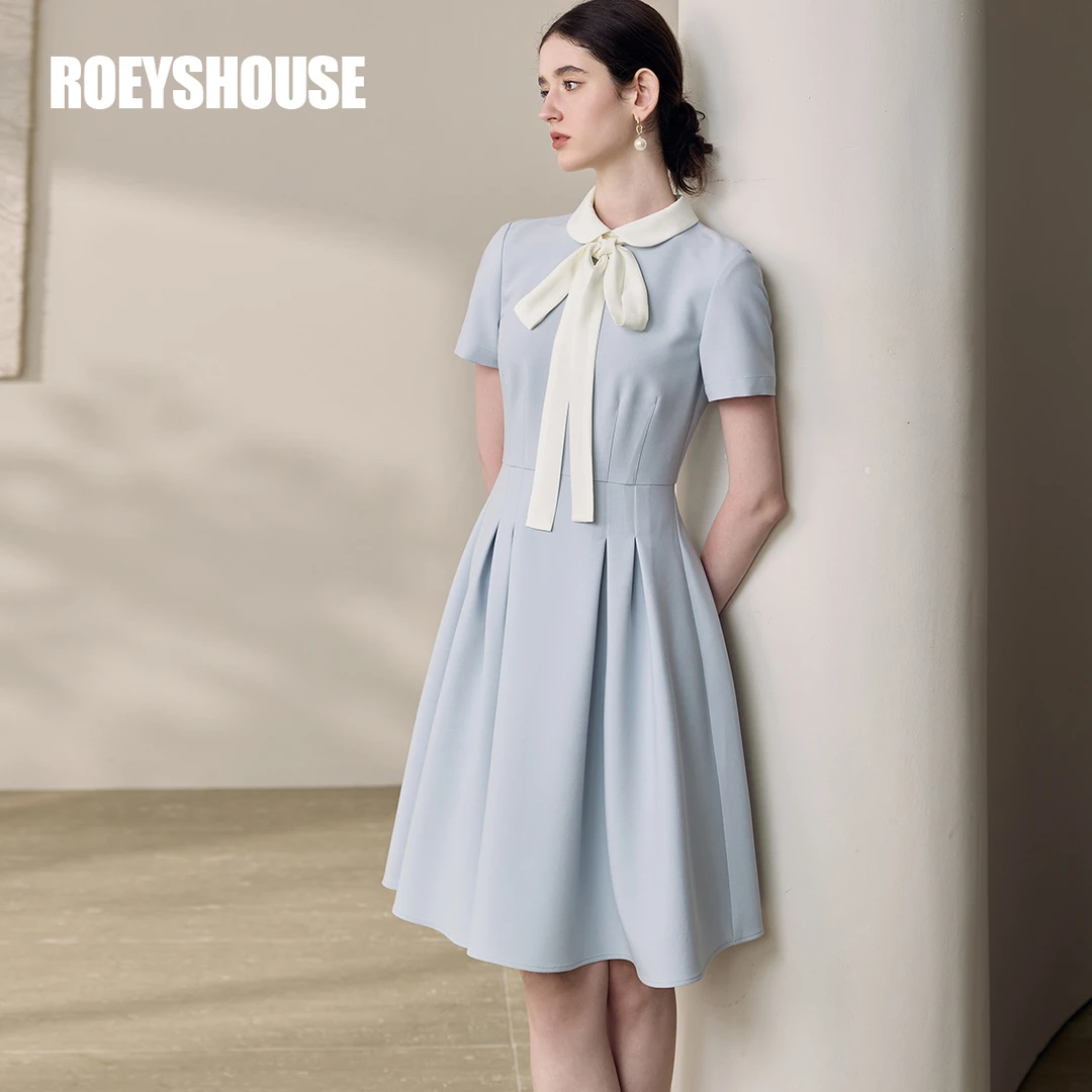 【RH】罗衣减龄娃娃领系带连衣裙2025夏季新款淡人系大摆裙11960