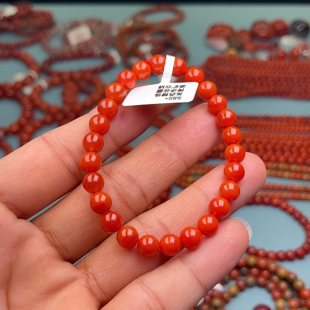 南红玛瑙未镶嵌手链玉化料卡7