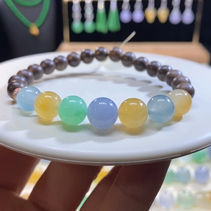 翡翠未镶嵌吊坠(不含链)翡翠浓色彩圆珠手串