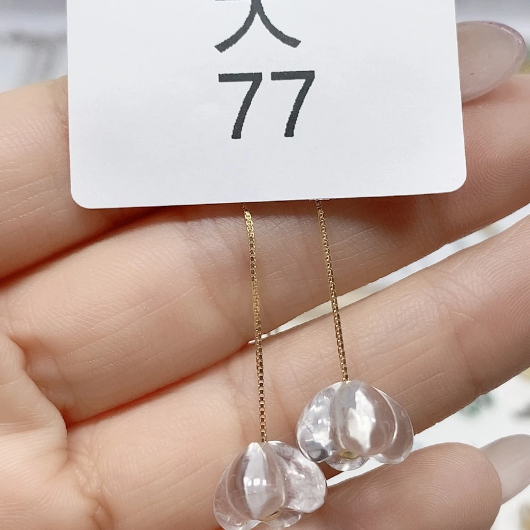 水晶耳饰银S925镶嵌大77