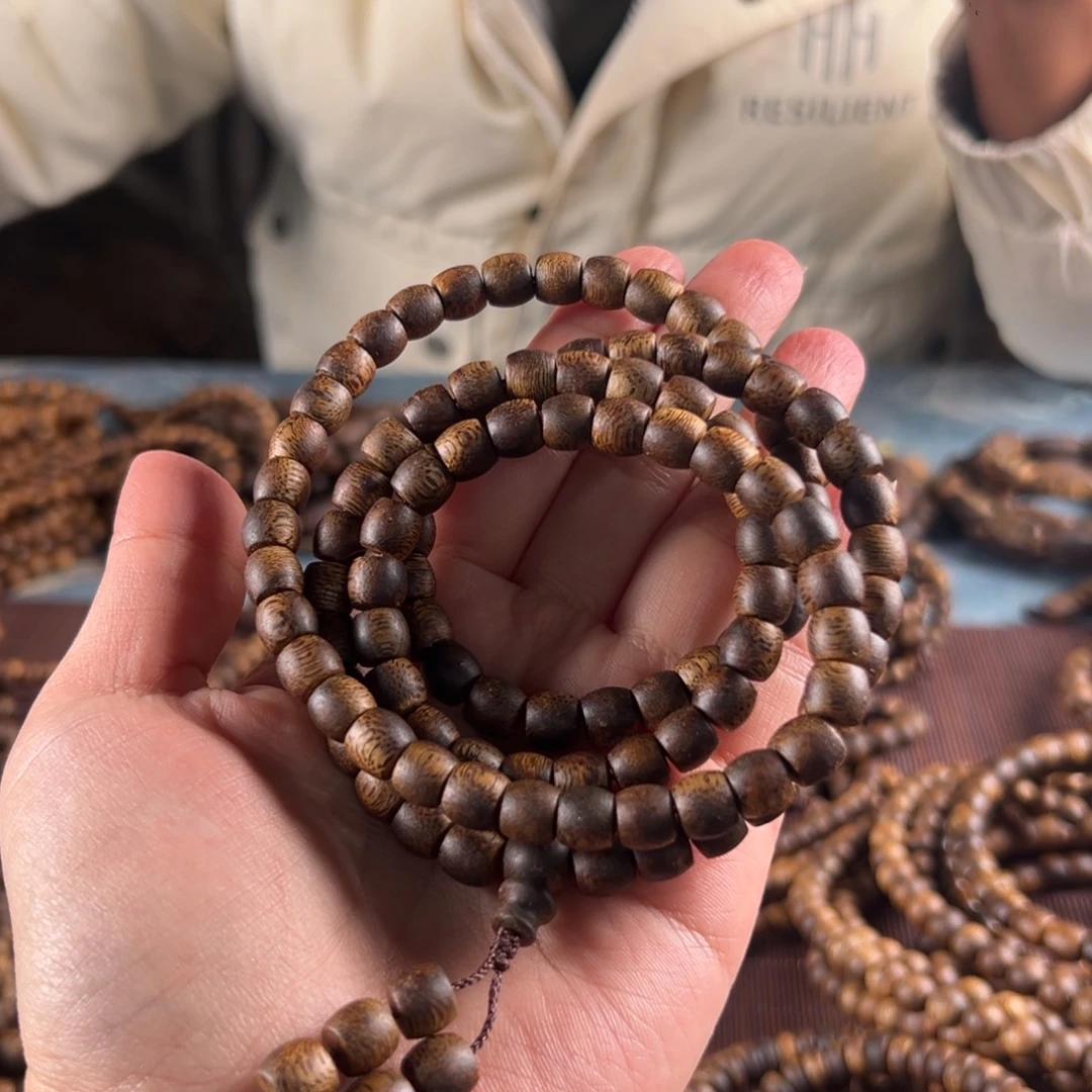 亚***王手串沉香卡7鼓珠多圈 21克+ 金沙叶多样发一条