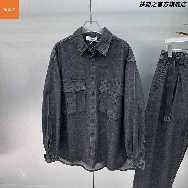 日系2025迪伦大叔经典款廓形日系复古洗水工装风牛仔衬衣百搭外套