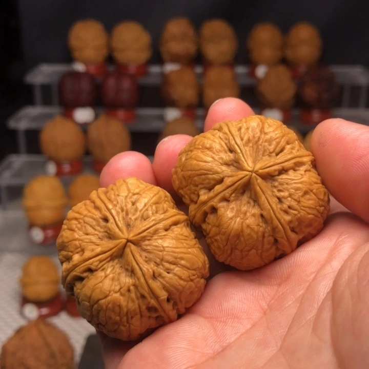 把件文玩核桃6木纹四棱