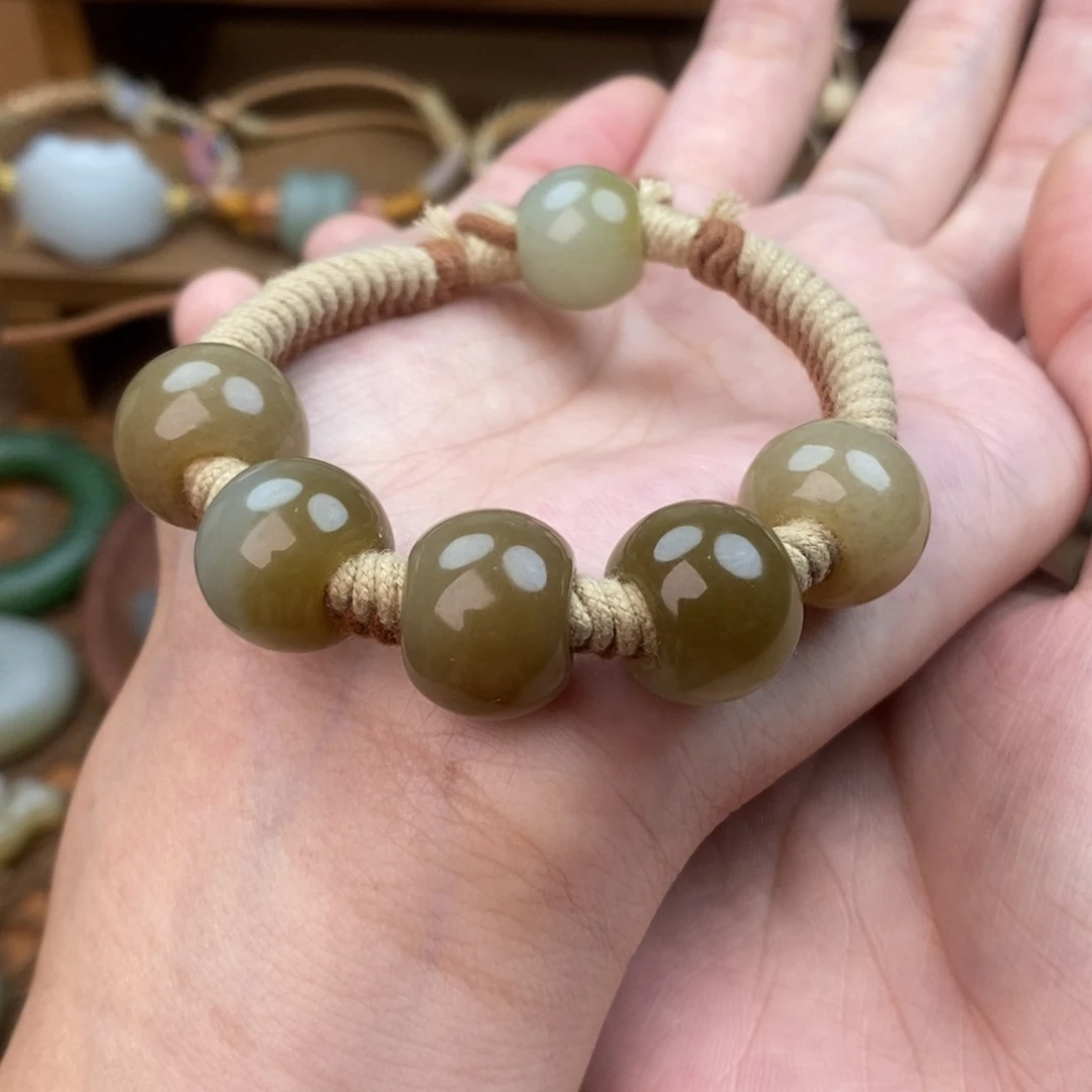 和田玉（糖玉）未镶嵌颈饰红***@16手围