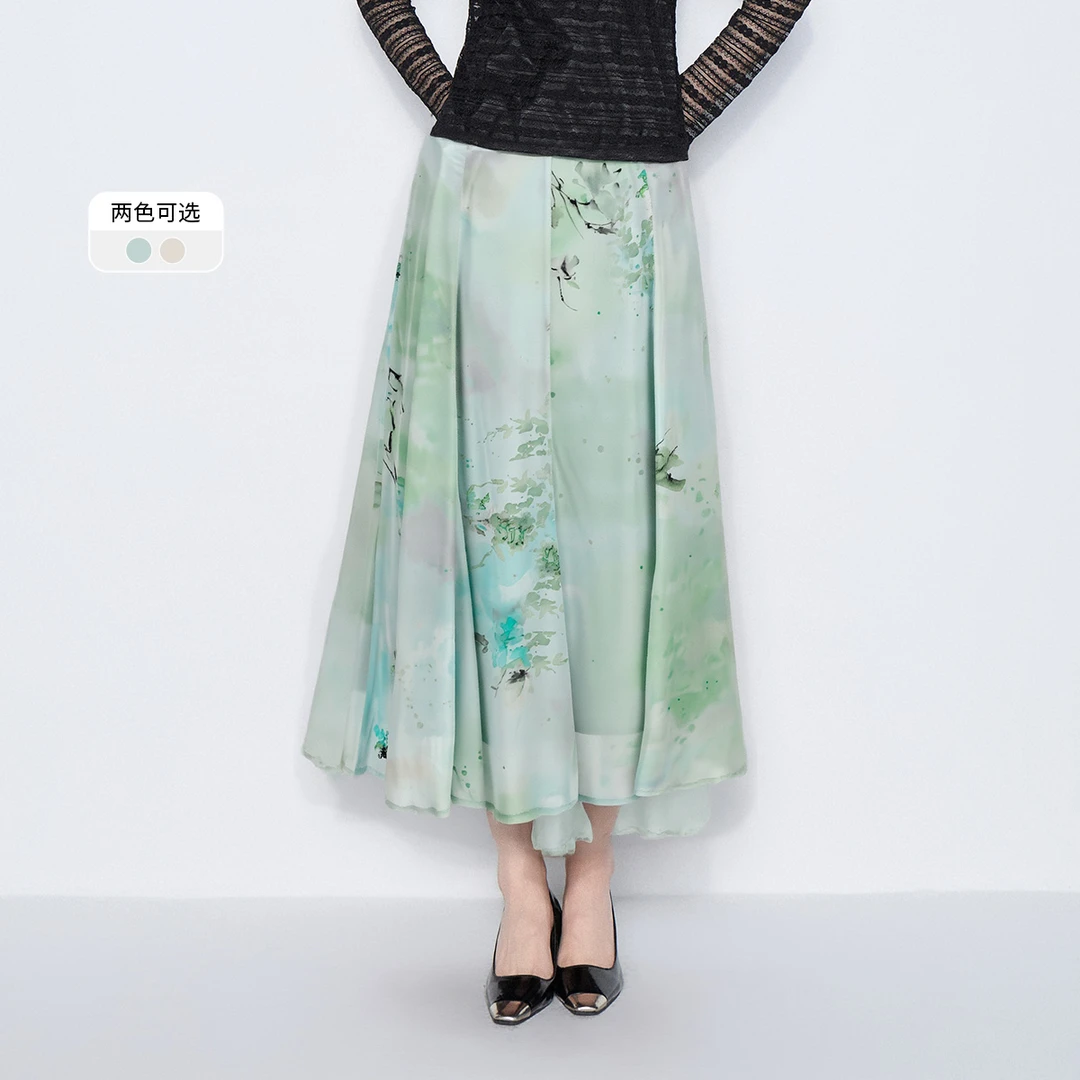 【小余专属】马天奴中国风半身裙公主风千金风中国风印花薄款