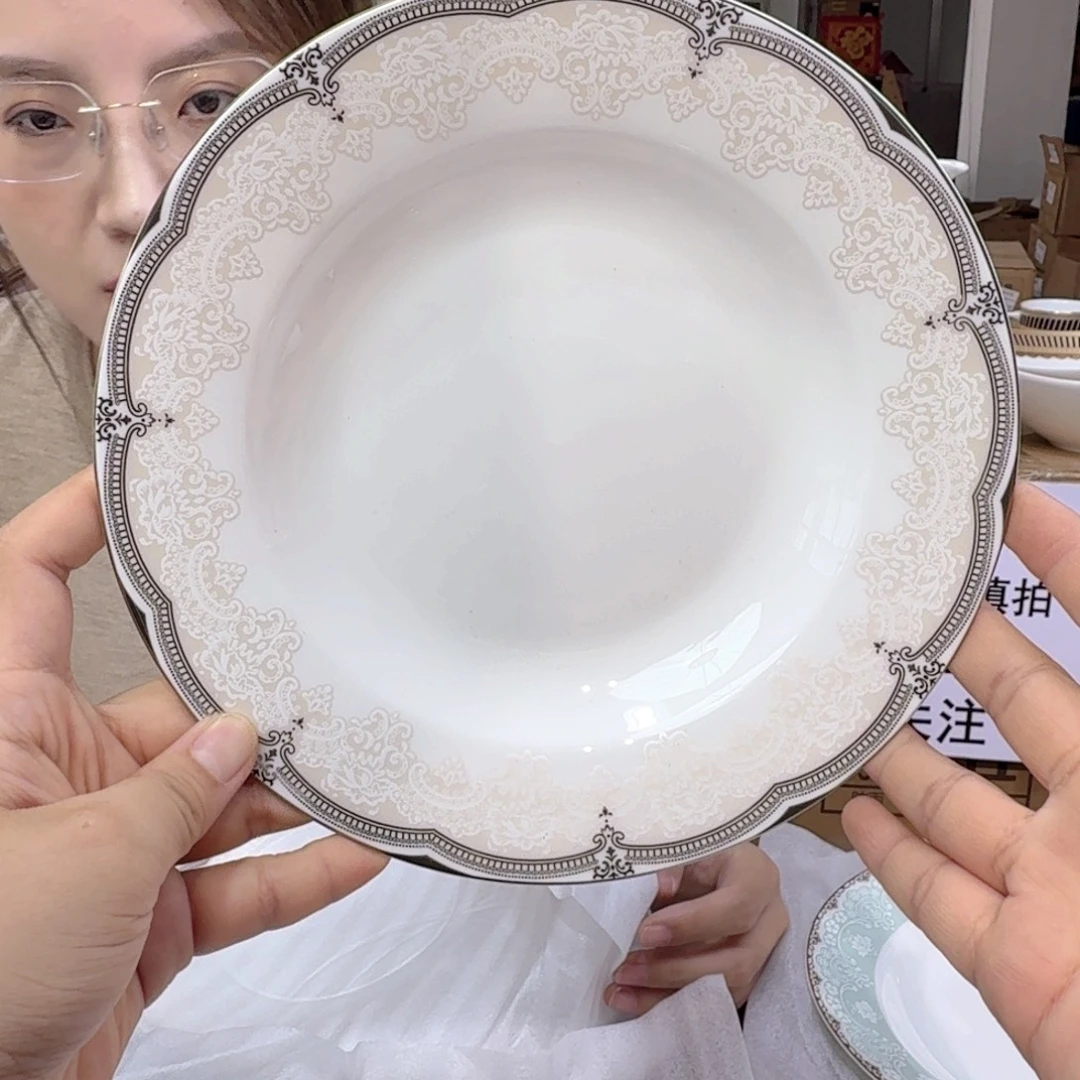 骨瓷高骨8英寸汤盘20*3.5cm一2个