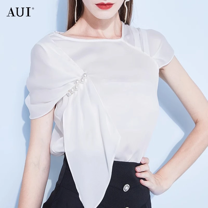 【媛媛女王专享】夏季2024新款不规则气质上衣女21D068273