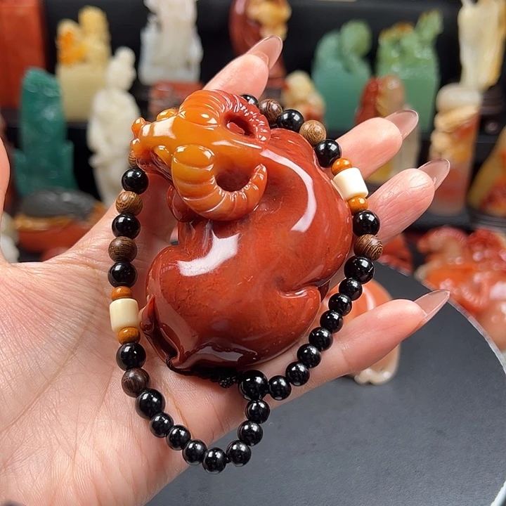 寿山石高山石手把件