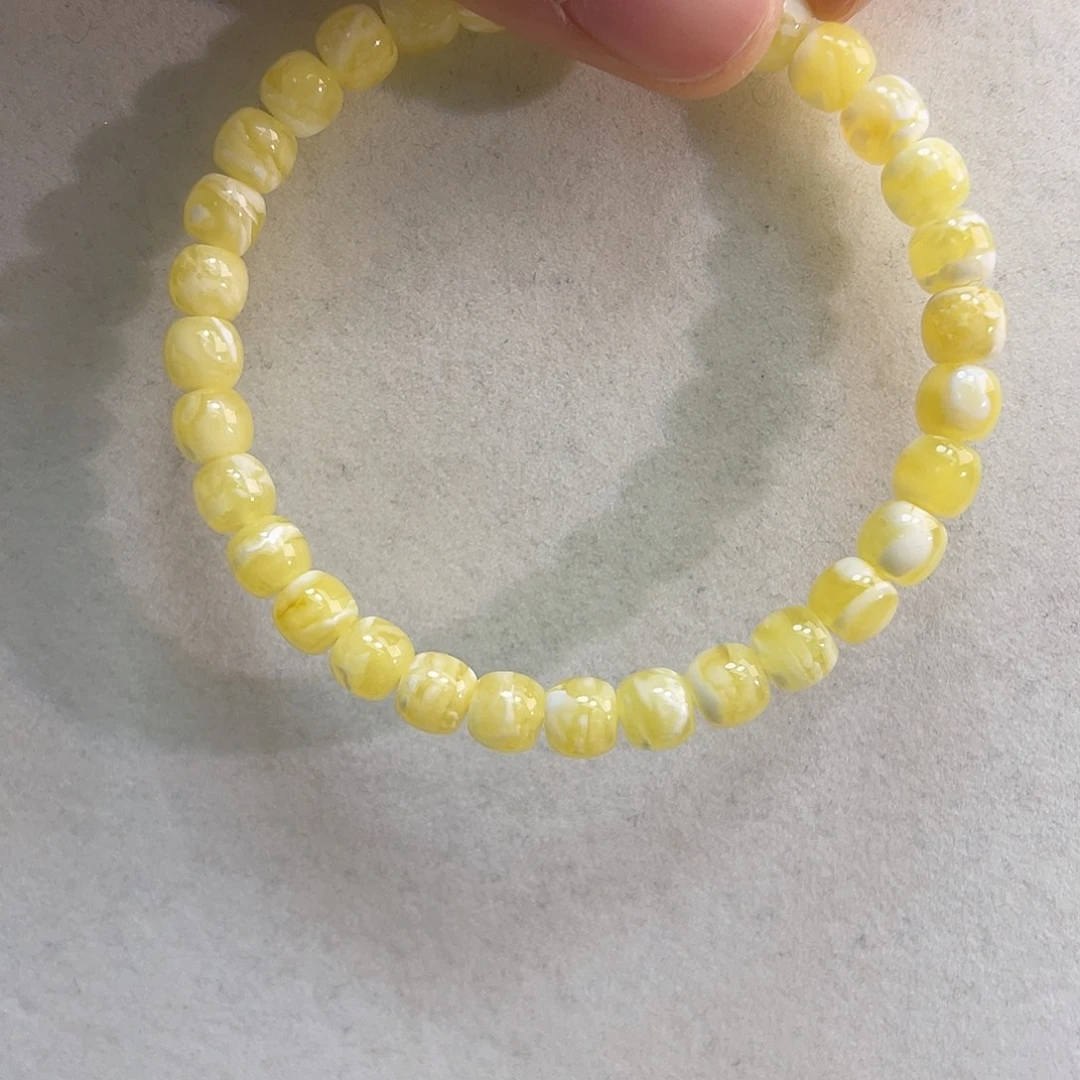 蜜蜡未镶嵌手链白花蜡