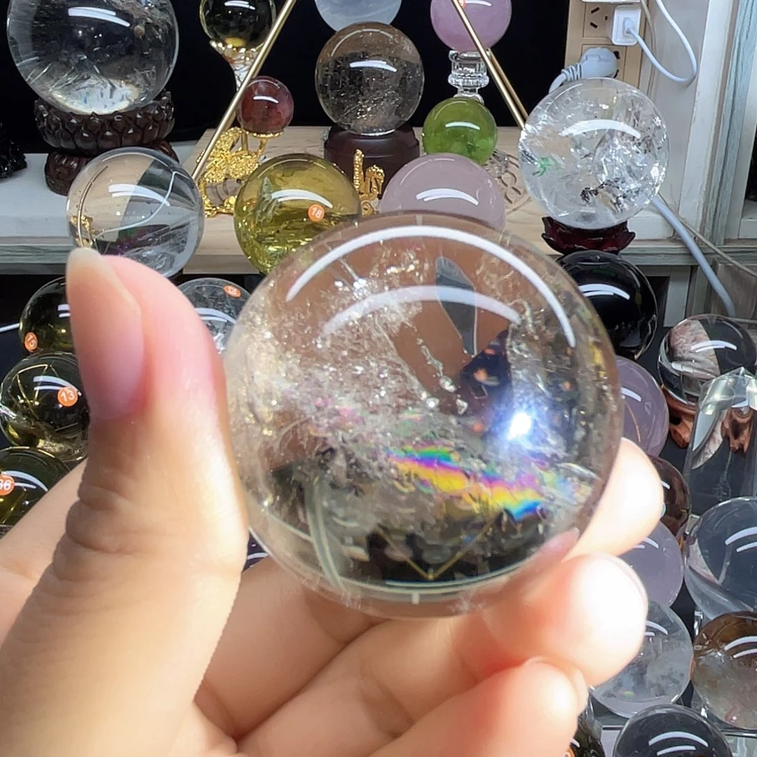 未镶嵌珠宝半成品水晶黄水晶爆彩4.4A16