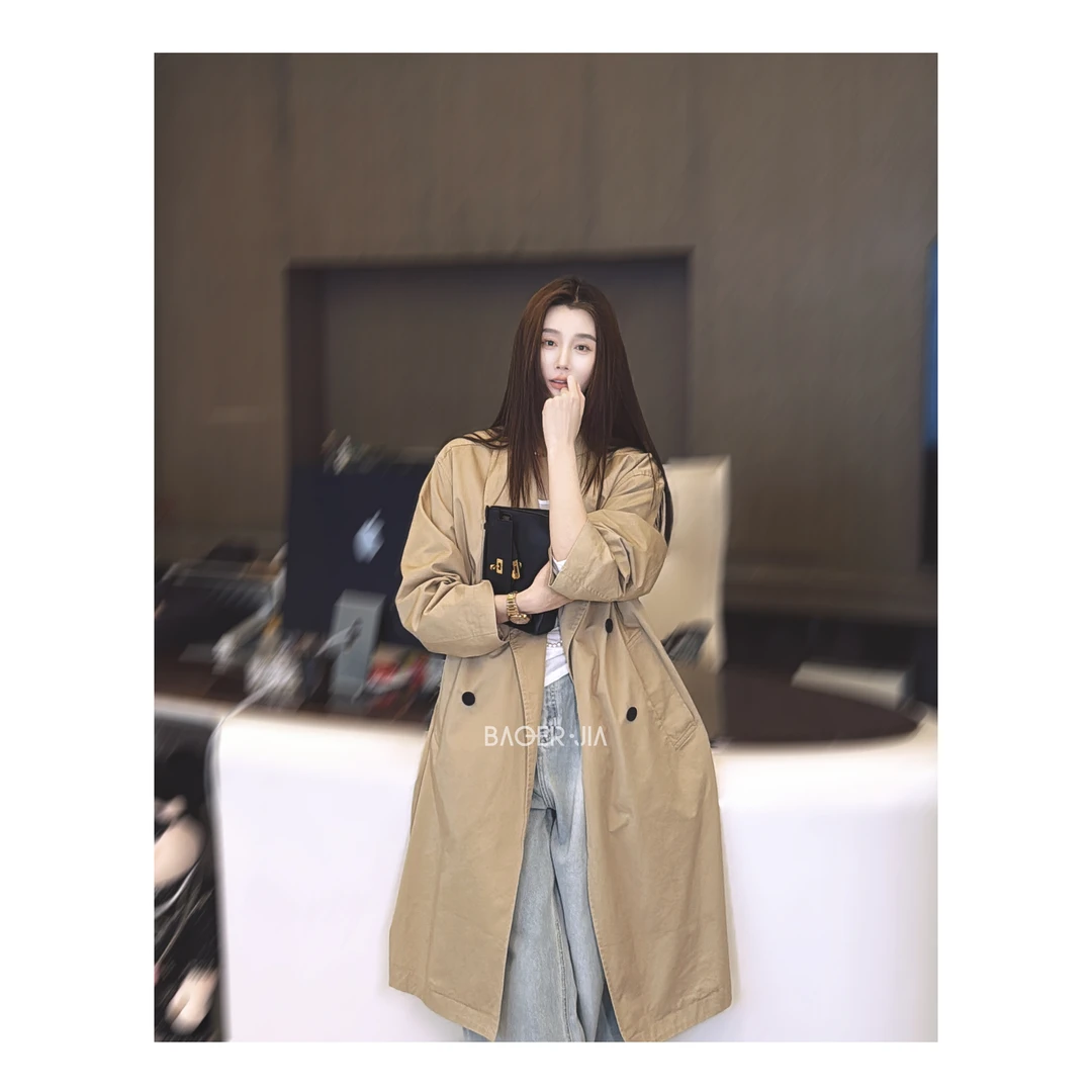 7-宝儿家含幂BS00925102早春新款穿搭浪漫都市休闲英伦风风衣外套