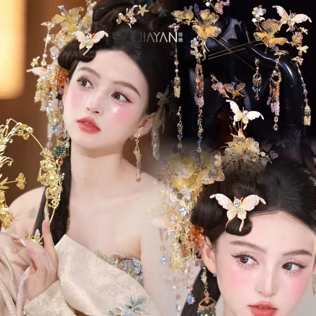 9080新款金色中式分体秀禾减龄百搭款新娘头饰